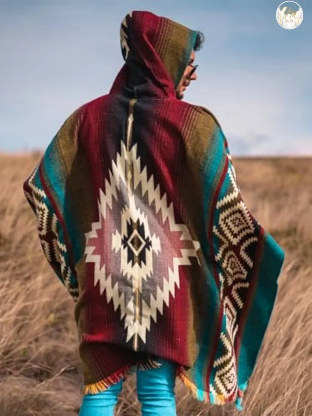 Handmade Alpaca Wool Poncho with Hood, Ecuadorian Gaban, Warm Winter Wrap